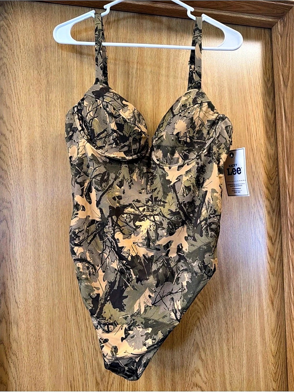 Kacey Lee Camo Underwire One Piece Swimsuit